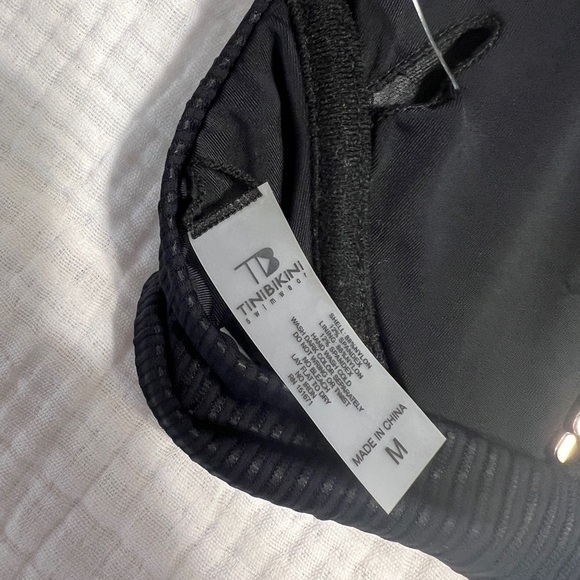 TINI BIKINI Black Swimsuit Set NWT Size Medium - Picture 5 of 7